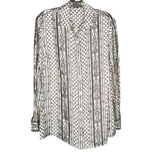 J. McLaughlin women's Button-down Silk Blend Chain Print Blouse size‎ med luxury